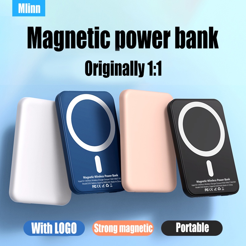 B5000mAh Magnetic Wireless Power Bank External Portable Battery Pack ...