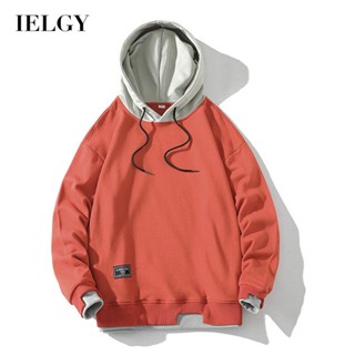 IELGY เสื้อโค้ท มีฮู้ด ทรงหลวม สไตล์เกาหลี สําหรับผู้ชาย