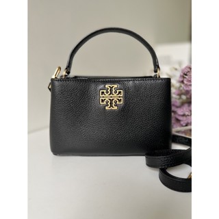 👜กระเป๋า พร้อมส่ง  Tory Burch Britten Micro Pebble Leather Satchel 139091 Crossbody Bag