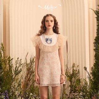 DE RABBIT DRESS - MALABRAND AW22 M12 เดรสสั้นผ้าชีฟอง