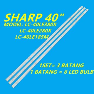 ใหม่ หลอดไฟแบ็คไลท์ทีวี LED LC-40LE380X LC-40LE280X LC-40LE185M SHARP 40 นิ้ว LC-40LE280 LC-40LE185 LC-40LE380 3 ชิ้น ต่อชุด