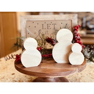 [FudFudAR] ฝุด-ฝุด-อะ Snowman สโนว์แมน Christmas Cutout , Wood Blanks Craft DIY, งาน DIY งานศิลปะ นำไปเพ้นท์ระบายสีได้