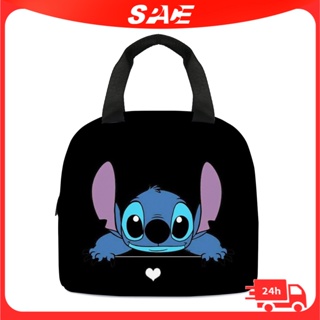 กระเป๋าใส่กล่องอาหารกลางวัน ลายการ์ตูน stitch สําหรับเด็กนักเรียนประถม