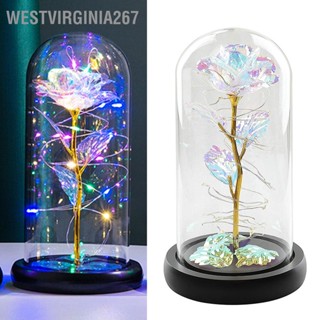 BWestvirginia267 ฝาครอบแก้วฟอยล์ Led รูปดอกกุหลาบ หลากสีสัน สําหรับวันวาเลนไทน์ คริสต์มาส