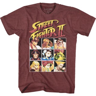 8-Bit Characters Street Fighter II T-Shirt เสื้อยืดคอกลม เสื้อเบลาส์ เสื้อยืดน่ารักๆ เสื้อผ้าแฟชั่น เสื้อยืด