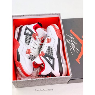 [FOC2020] Nike Air Jordan 4 Retro "Fire Red" รองเท้าบาสเก็ตบอล (AA) VVSA RYJV