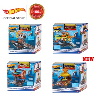 Hot Wheels City Downtown Playset Assortment ฮอตวีลซิตี้ ชุดรางรุ่นผจญภัยในตัวเมือง (HDR24 (C)