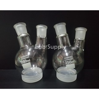 Round Bottom Flask ,2 Neck (ขวดก้นกลม 2 คอ) 100 ML,250ML,Joint 24/29_Haberg/Germany