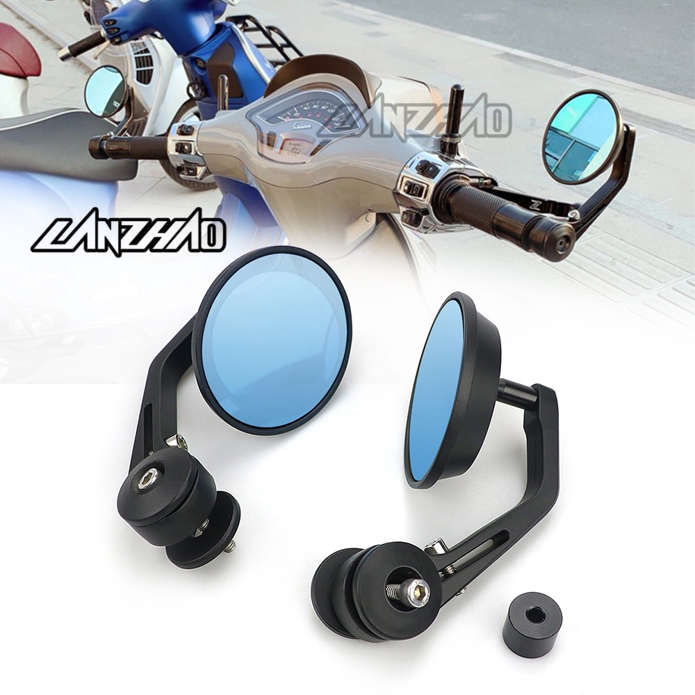 กระจกมองหลัง ทรงกลม สีฟ้า สําหรับ Vespa Sprint Primavera 150 GTS