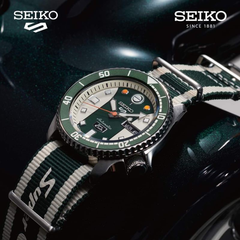 (สินค้าพร้อมส่ง) Seiko 5 Sports Super Cub Limited Edition รหัส SRPJ49K ของแท้ป้าย​ kingpower