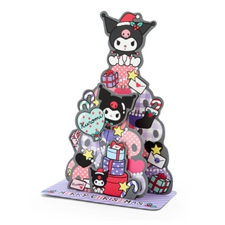 Sanrio Christmas Pop Up Card From Japan การ์ดอวยพรลาย Kuromi กางออกมาเป็นต้นคริสต์มาสได้