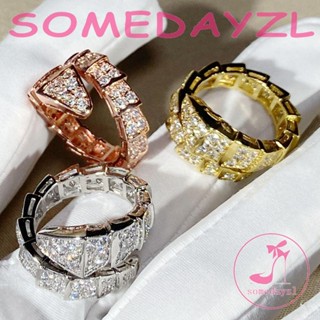 Somedayzl แหวนงู ปรับขนาดได้ วินเทจ ทองแดง ของขวัญวันวาเลนไทน์ สไตล์สตรีท พังก์