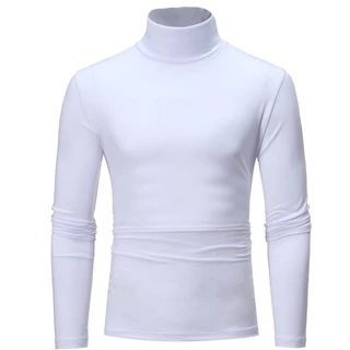 ชายเสื้อแขนยาวคอปกสูงบางหลวมแฟชั่นเกาหลีด้านในสวมใส่ด้านนอก