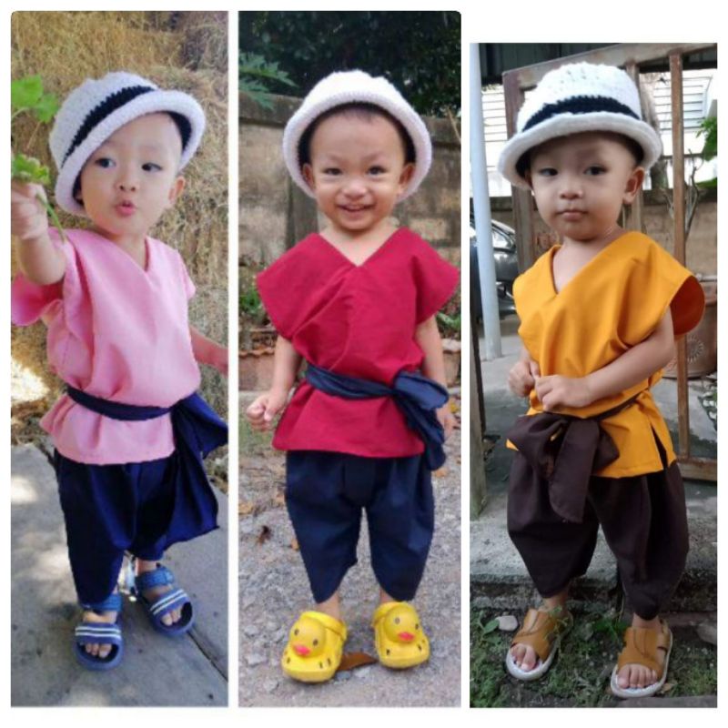 ชุดไทยสีพื้น ชุดไทยเด็กผู้ชาย​ ชุดขุนแผน