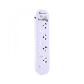 ส่งฟรี Toshino รางปลั๊กไฟ 4 ช่อง 4 สวิตช์ 3 เมตร 16A/3600W รุ่น JT4-3M