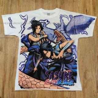 SASUKE NARUTO BOOTLEG OVERPRINT CARTOON เสื้อลายการ์ตูนนารูโตะ