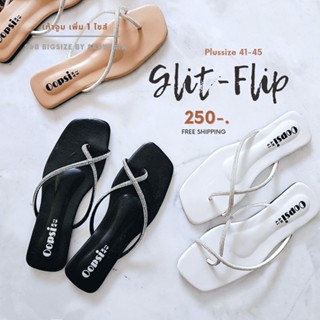 รองเท้าไซส์ใหญ่ ส่งทุกวัน Bigsize 41-45 Glit flip แตะหนีบเพชร  รองเท้าแตะ แฟชั่น ใส่สบาย