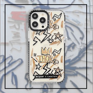 Casetify Basquiat Funny Graffiti เคสโทรศัพท์ชนิดซิลิโคน TPU แบบนิ่มลายกราฟฟิตี้สําหรับ For iPhone 7 8 Plus X XS XR 11 12 13 Pro Max SE 2020