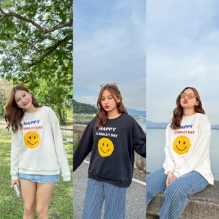 (กรอกโค้ด HELLOX9 ลด75฿) HELLOYELLOWLAND  |  HAPPY A SMILEY DAY |  sweater