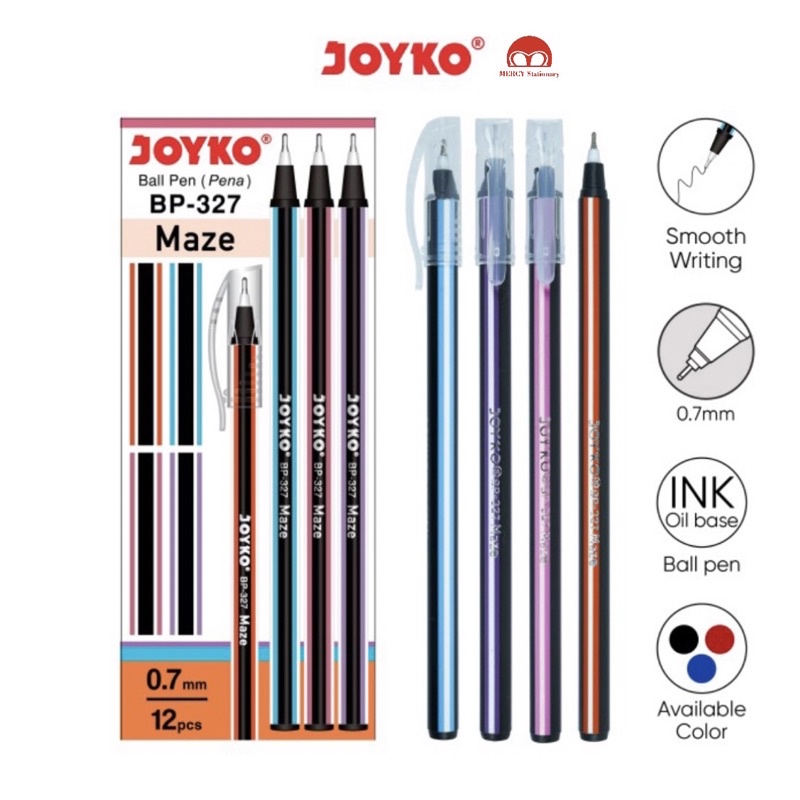 12 ชิ้น - ปากกาสีดํา Joyko Maze 0.7 มม