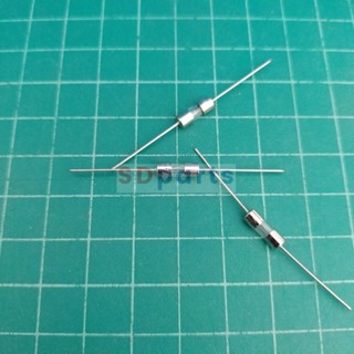 ฟิวส์ 2 ขา บัดกรี หางหนู หลอดแก้ว 3.6x10mm 250V F1A ถึง F10A #PG3.6x10F (1 ตัว)