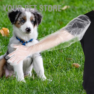 Your Pet Store ถุงมือพลาสติก แบบใช้แล้วทิ้ง สําหรับฟาร์มสัตว์สัตวแพทย์ 50 ชิ้น/ถุง
