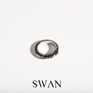 SWAN - Two Tone Ring แหวนเงินแท้ ฝังเพชรคิวบิกเซอร์โคเนีย cubic zirconia