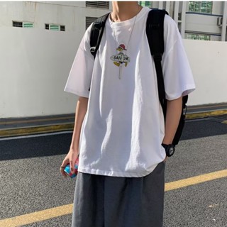 เสื้อยืดแขนสั้นลําลอง คอกลม พิมพ์ลายการ์ตูน ขนาดใหญ่ คุณภาพสูง สไตล์ญี่ปุ่น สําหรับผู้ชาย