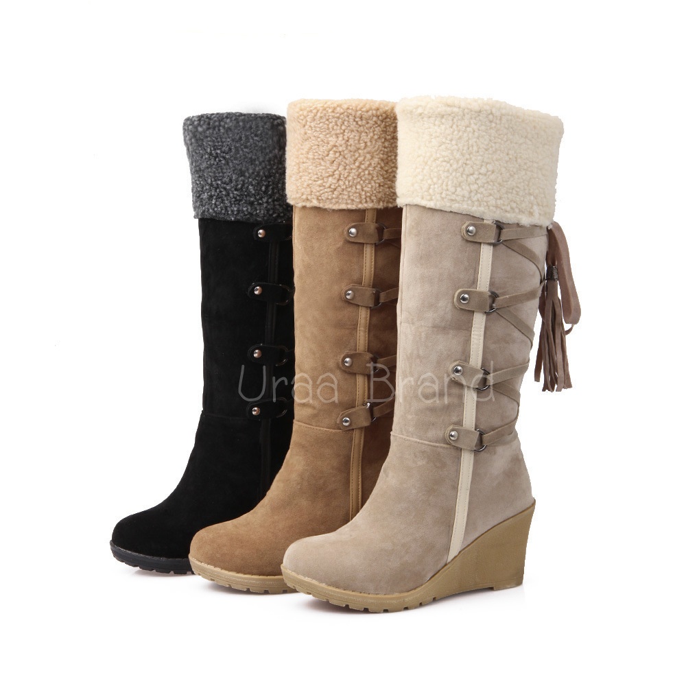 37-43 (พร้อมส่ง) 3 สี รองเท้าบูท บูทยาว รุ่น Fur Boot Line