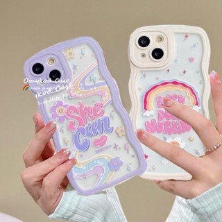 🌈Ready Stock🏆Compatible For iPhone 14 13 12 11 Pro Max X XR Xs Max 7 8 6 6S Plus SE Cute Flowers Soft TPU Phone Case Dustproof Shockproof Candy Color Wavy Edge Phone Case