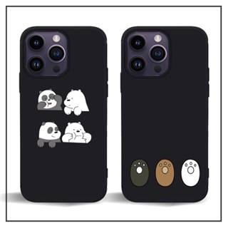 เคสโทรศัพท์มือถือ ซิลิโคนนุ่ม ลายการ์ตูนหมี Bare Bear น่ารัก สําหรับ iPhone 11 12 13 14 Pro Max X XR Xs Max 7 8 Plus SE 2022 12 Mini