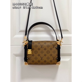 พรี​ ราคา8400 Lv Louis Vuitton Side Trunk pmกระเป๋าถือกระเป๋าแฟชั่นกระเป๋าสะพายM46358