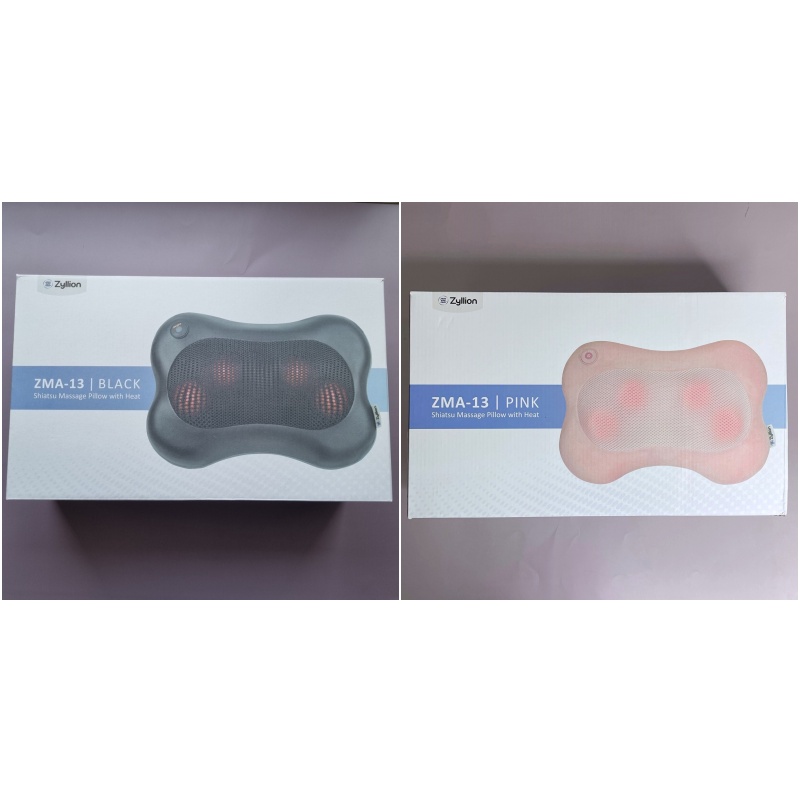 หมอนนวดไฟฟ้า แบบให้ความร้อน Shiatsu Massage Pillow With Heat ZMA-13 (Zyllion®) เครื่องนวด คอ หลัง บ่