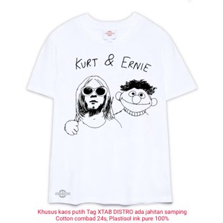 Kurt cobain &amp; ERNIE เสื้อยืด พรีเมี่ยม กลิ่น kurt cobain nirvana เหมือนวัยรุ่นในยูโทร