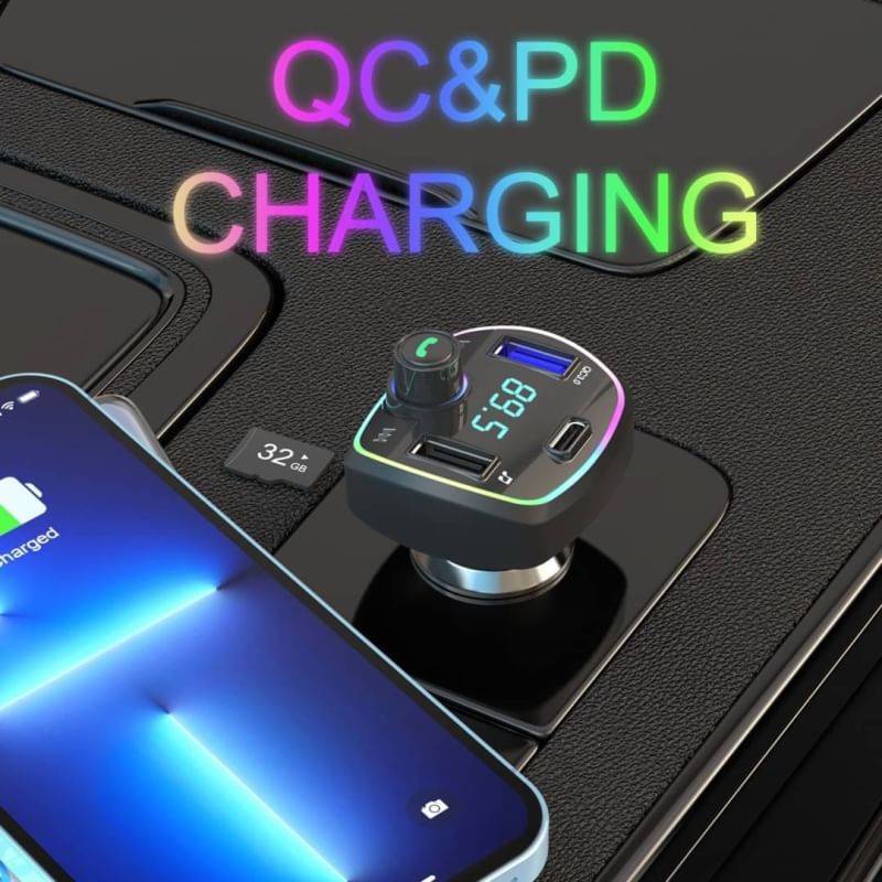 CM613 อุปกรณ์รับสัญญาณบลูทูธในรถยนต์ PD20W + QC3.0 PZX  Car Charger MP3 Bluetooth FM Transmitter
