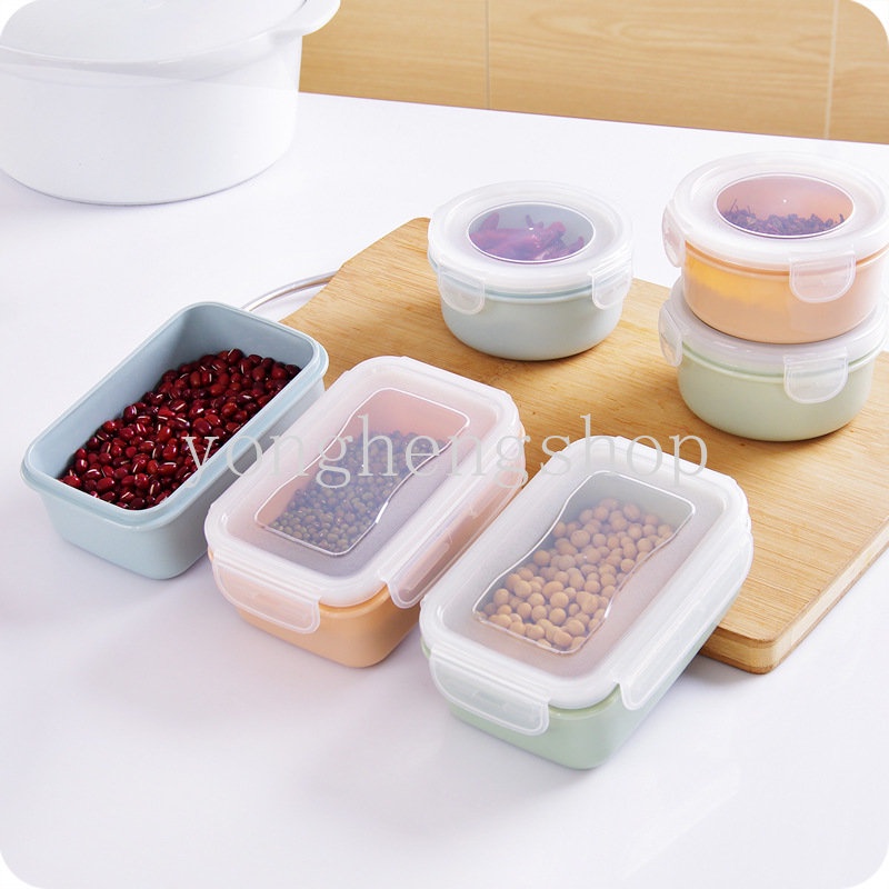 ผลไม ้ ภาชนะเก ็ บอาหารตู ้ เย ็ นมินิกล ่ องเก ็ บสดพร ้ อมฝาปิดเด ็ กอาหารกลางวัน Bento กล ่ องห ้ องครัวแบบพกพาปิดผนึกกล ่ อง