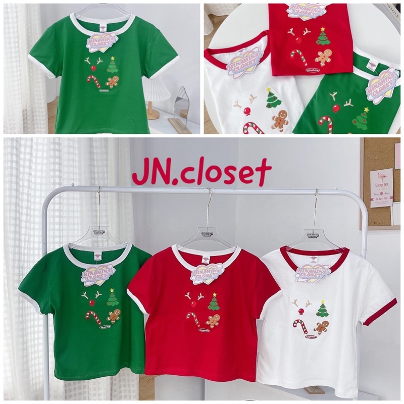 SALE**เสื้อครอปคริสต์มาส #Christmas New Collection ป้าย Honey Mood ป้าย HNHN เสื้อครอปคริสมาสต์ เสื้อคริสมาสต์