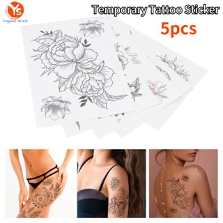 แทททู TATTOO 148 x 210mm ลายดอกไม้  รอยสักมายากล แทททูรอยสักกันน้ำ รอยสัก สติกเกอร์รอยสักชั่วคราว