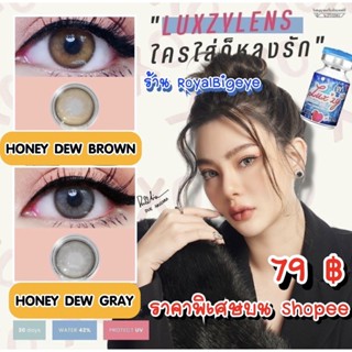 คอนแทคเลนส์ 🎀 Honey Dew 🎀 Gray / Brown (Luxzylens)[มีสายตาสั้นถึง 700]💝เลนส์ขนาดมินิ Mini สายฝอ คมสวยขายดี