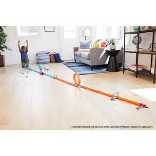 Hot Wheels Double Loop Dash Trackset (GFH85) - ฮอตวิล ชุดรางแข่งยกระดับ โมเดลรถ พาหนะจำลอง ของเล่นสะสม รถของเล่น