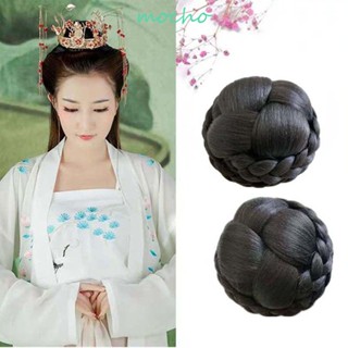 Mocho Braidedผมมวยงานแต่งงานผมปลอม Scrunchies วิกผม Chignon ห่อ