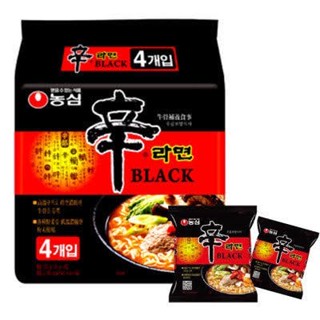 มาม่าเกาหลี nongshim shin ramyun black 134g x 4 (pack) ชินราเมียนแบล็ค รสชาติพรีเมี่ยมต้นตำหรับเกาหลี 농심 신라면 블랙 korea