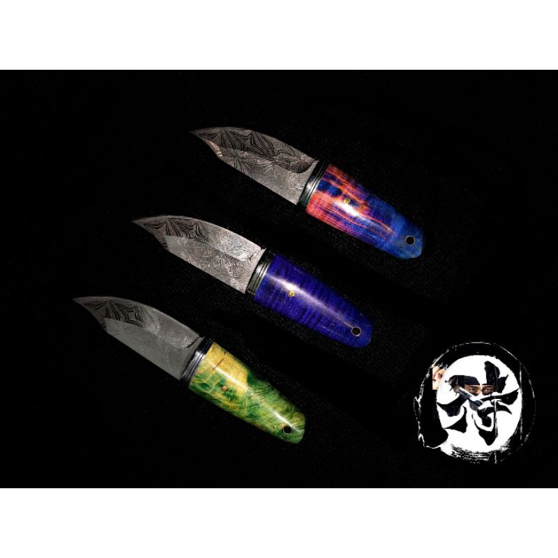 มีดพกพา​ มี3แบบให้เลือก​ เหล็ก​7CR13​mov​ งานสวยใบแกะลาย