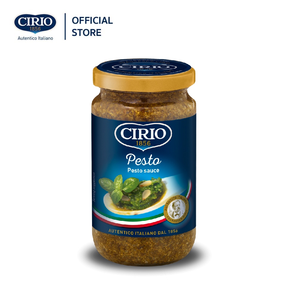 CIRIO PESTO SAUCE 190 g. ซีรีโอ้ เพลสโต้ซอสใบโหระพาสับละเอียด ผสมเมล็ดสน ปรุงรส ขนาด 190 กรัม [CI29]