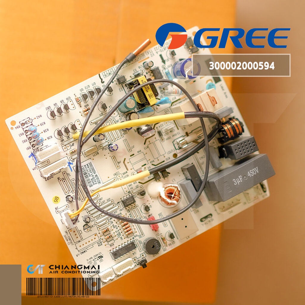 300002000594 แผงวงจรแอร์ Gree แผงบอร์ดแอร์กรี บอร์ดคอยล์เย็น รุ่น GWC24QE-K6DNA1AI