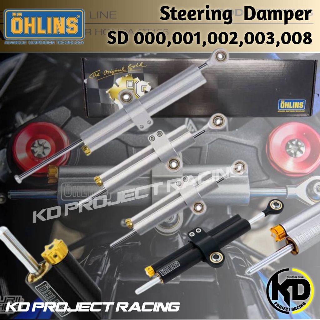 [กรอกโค้ด 7DD55 ลดสูงสุด 2,000.- ] กันสบัด Steering damper OHLINS สีดำ , สีเทา SD008 , SD001 St.68