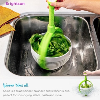 Brightsun Salad Spinner กระชอนไนล่อนปั่นทนรอยขีดข่วนพร้อมที่จับแบบพับได้ใหม่