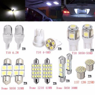 ชุดไฟ LED 1157 T10 31 36 มม. สีขาว สําหรับติดป้ายทะเบียนรถยนต์ 14 ชิ้น ☆Spdivines