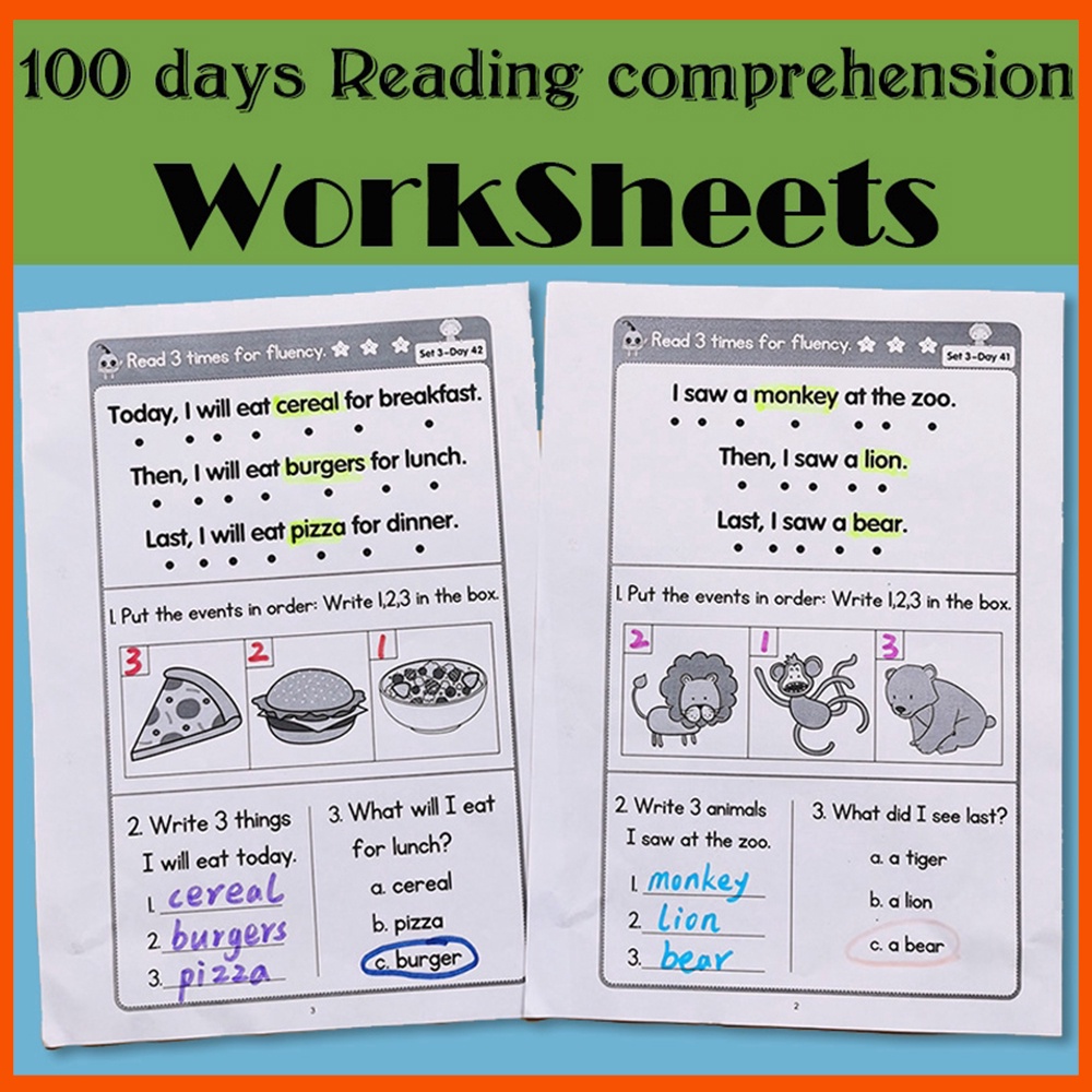 สมุดฝึกอ่านหนังสือ 100 วัน เพื่อการเรียนรู้ภาษาอังกฤษ สําหรับเด็ก
