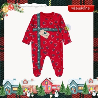 (พร้อมส่ง 6-18M) ชุดหมีเด็ก ชุดคริสต์มาสเด็ก ลาย มินนี่เมาส์ Minnie mouse x mas sleepsuit ชุดหมีคลุมเท้า